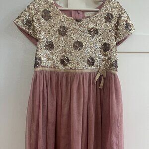 MiniBoden Pink and Gold special occasion dress
